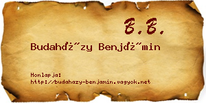 Budaházy Benjámin névjegykártya